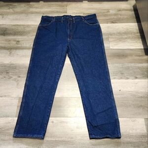 Vintage Rustler Men's Classic Blue Jeans Relaxed Fit 46"